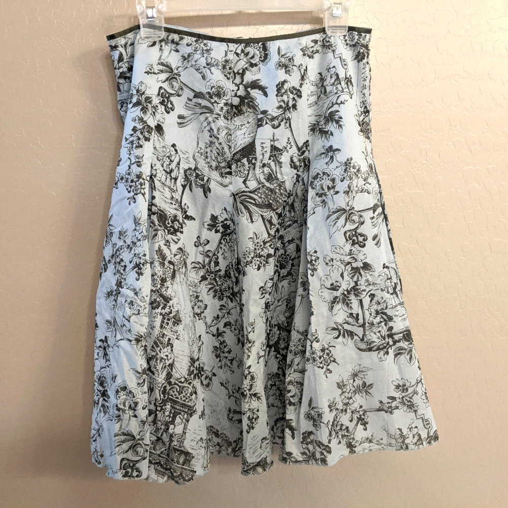Etcetera French Scenic Toile Crinoline Style Skirt NWT